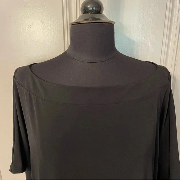 WHITE House Black‎ Market Black Stretch Knit Drop Waist Dress, Size M - Picture 6 of 8